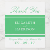 Smarald Green Modern Wedding Weinetikett (Einzelnes Label)