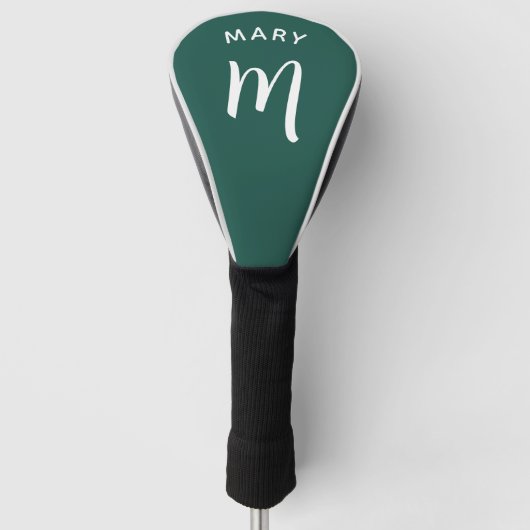 Smarald Green Monogram Name Golf Headcover (Vorderseite)