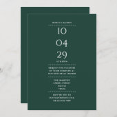 Smarald Green Probe Dinner Einladung (Vorne/Hinten)