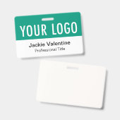 Smarald Green PVC Abzeichen Horizontale Arbeitspla Ausweis (Vorder- & Rückseite)