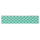 Smarald Green Quarto Tiles Muster Kurzer Tischläufer (Horizontal)