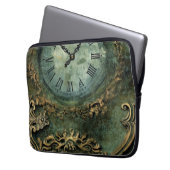 Smarald Green Rustic Steampunk Clock (1) Laptopschutzhülle (Vorderseite Links)