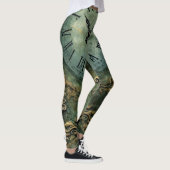 Smarald Green Rustic Steampunk Clock (1) Leggings (Rechts)