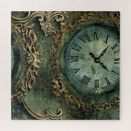 Smarald Green Rustic Steampunk Clock (1) Puzzle (Horizontal)