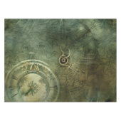 Smarald Green Rustic Steampunk Clock (5) Tischdecke (Vorderseite (Horizontal))
