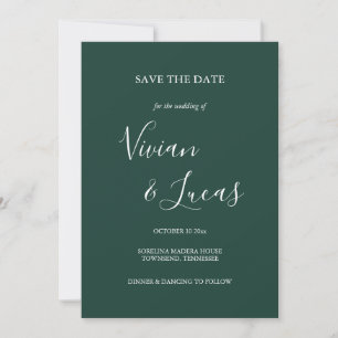 Smarald Green Script Wedding Save the Date