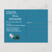 Smarald Green & Silk Peacock Feathers Einladungspostkarte (Rückseite)