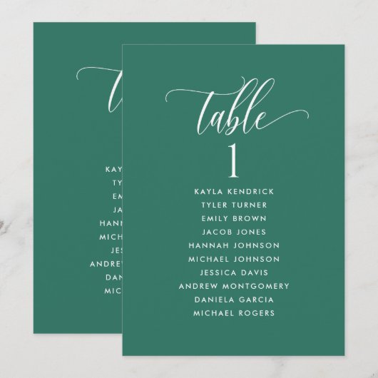 Smarald Green, Sitzplan-Karten mit Gästennamen (Vorne/Hinten)