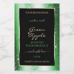 Smarald Green Sparkle Glitzer Frame-Produktkennzei Lebensmitteletikett