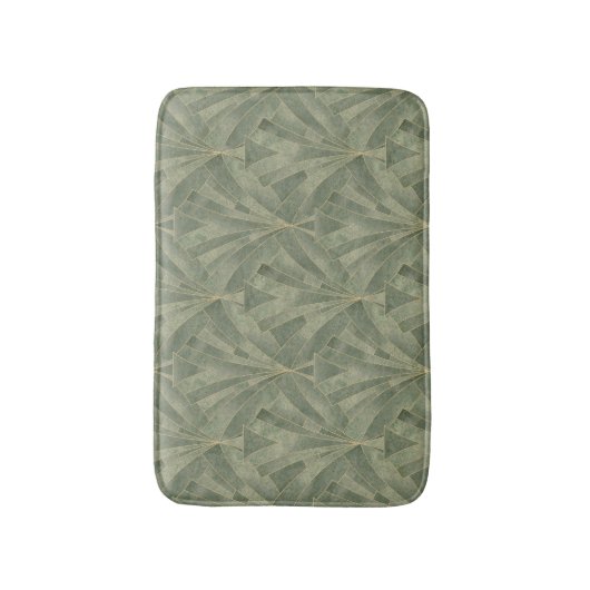 Smarald Green und Gold Art Deco Muster Badematte (Vorderseite Vertikal)