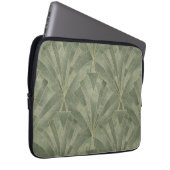 Smarald Green und Gold Art Deco Muster Laptopschutzhülle (Vorne Rechts)