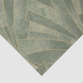 Smarald Green und Gold Art Deco Muster Seidenpapier (Detail)