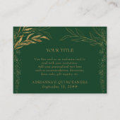Smarald Green und Gold Leaf kundenspezifische Eins Begleitkarte (Vorderseite)