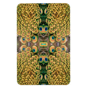 Smarald Green und Gold Peacock Feathers Magnet