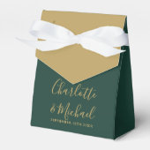 Smarald Green und Gold Script Elegante Hochzeit Geschenkschachtel (Vorderseite)