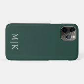 Smarald Green und White | Modernes Monogramm Case-Mate iPhone Hülle (Rückseite (Horizontal))