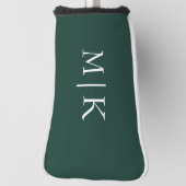 Smarald Green und White | Modernes Monogramm Golf Headcover (Rotieren 90)
