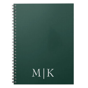 Smarald Green und White Modernes Monogramm Notizblock