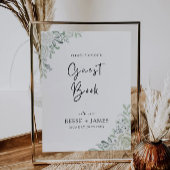 Smarald Green Wedding Guest Book Sign Template Einladung