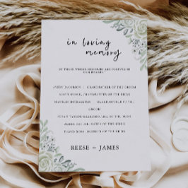 Smarald Green Wedding in Love Memory Sign, Einladung