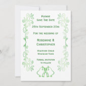 Smarald Green Wedding rettet die Dattelglocken Save The Date (Vorderseite)