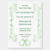 Smarald Green Wedding Save the Date Magnet Bells (Vorderseite)