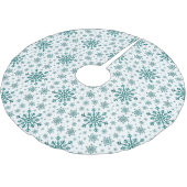 Smarald Green Weihnachtsschneeflocken auf Winter W Polyester Weihnachtsbaumdecke (Schrägansicht)