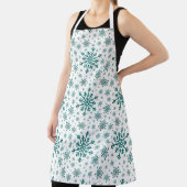 Smarald Green Weihnachtsschneeflocken auf Winter W Schürze (InSitu)