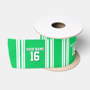 Smarald Green White Team Jersey Name Satinband