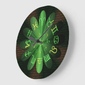 Smarald Green Zodiac Astrologie Symbole Wall Clock Große Wanduhr (Winkel)
