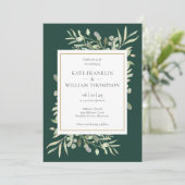 Smarald Greenery alle in einem QR-Code Hochzeit Einladung (Stehend Vorderseite)