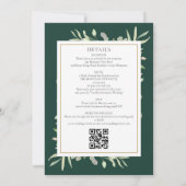 Smarald Greenery alle in einem QR-Code Hochzeit Einladung (Rückseite)