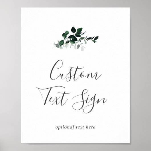 Smarald Greenery Cards & Gifts Custom Text Sign Poster (Vorne)