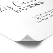 Smarald Greenery Dieses Candle Burns Memorial Zeic Poster (Ecke)