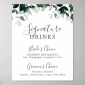 Smarald Greenery Signature Drinks unterzeichnen Poster (Vorne)