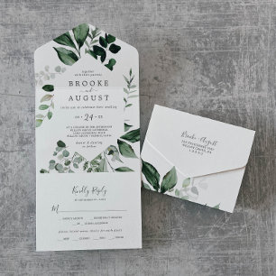Smarald Greenery Wedding All in one Invasion Einladung