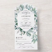 Smarald Greenery Wedding All in one Invasion Einladung (Innen Boden)