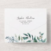 Smarald Greenery Wedding All in one Invasion Einladung (Rückseite)