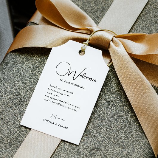 Smarald Greenery Wedding Begrüßungstags Geschenkanhänger