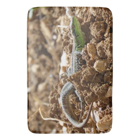 Smarald lizard Salamander auf Erden Badematte (Vorderseite Vertikal)