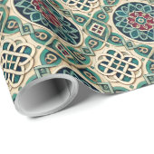 Smarald Ruby Sapphire Geometric Occasion Geschenkw Geschenkpapier (Rolleneckpunkt)