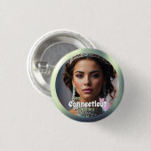 Smarald Shine Pageant Button Button Custom Foto (Vorne & Hinten)