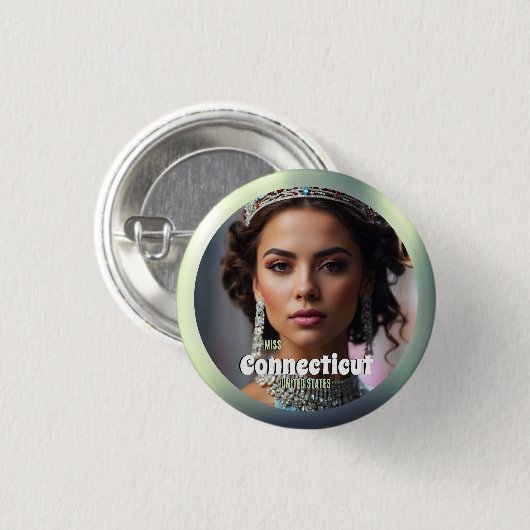 Smarald Shine Pageant Button Button Custom Foto (Vorne & Hinten)