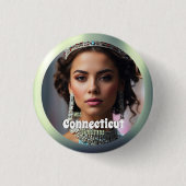 Smarald Shine Pageant Button Button Custom Foto (Vorderseite)