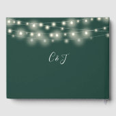 Smarald String Lights Signature Script Wedding Gästebuch (Rückseite)