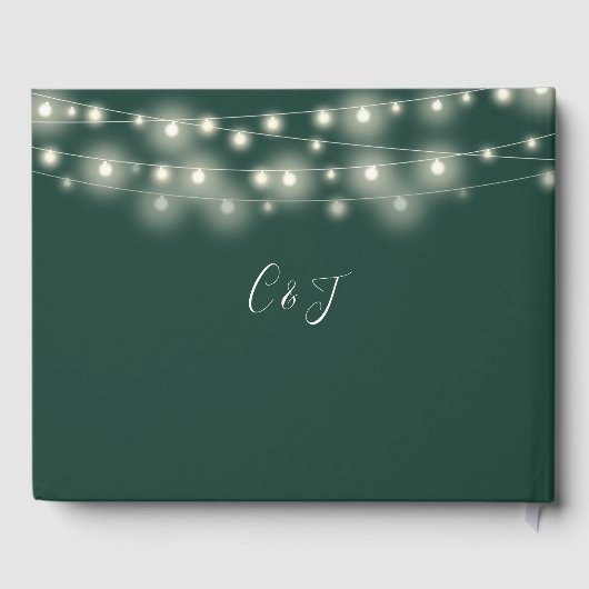 Smarald String Lights Signature Script Wedding Gästebuch (Rückseite)