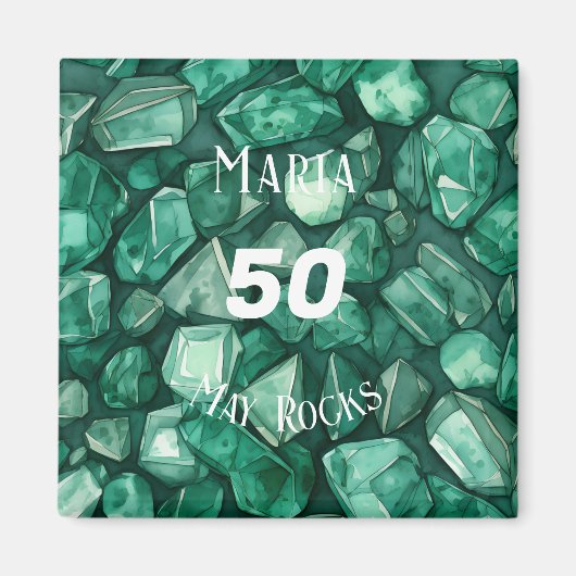 Smarald-Themed Mai Geburtstagsfeier Brauch Magnet (Vorne)