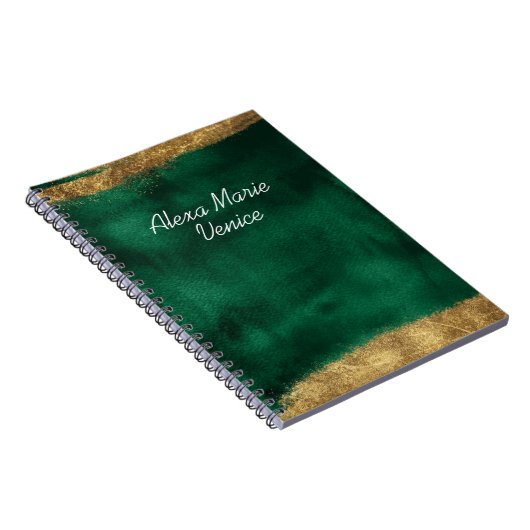 Smarald Watercolor mit Gold Notizblock (Rechte Seite)