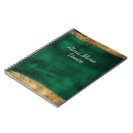 Smarald Watercolor mit Gold Notizblock (Linke Seite)