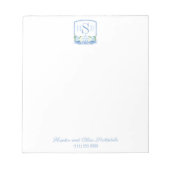 Smart 3 Letter Monogram Hydrangea Ginger Jar Wappe Notizblock (Vorderseite)